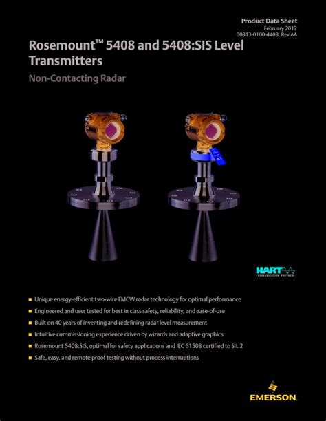 PDF Product Data Sheet Rosemount 5408 And 5408 SIS Level