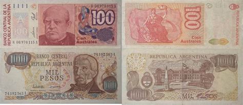 Argentinien Australes Pesos Banknoten St Ck Lot