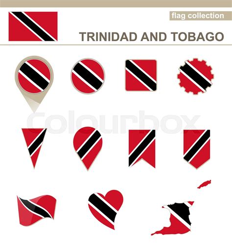 Trinidad And Tobago Flag Collection Stock Vector Colourbox