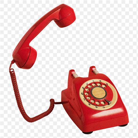 Red Telephone Png Sticker Vintage Premium PNG Rawpixel