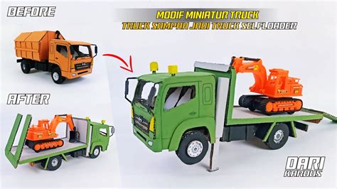 Modifikasi Miniatur Truck Sampah Jadi Truck Self Loader Dari Kardus