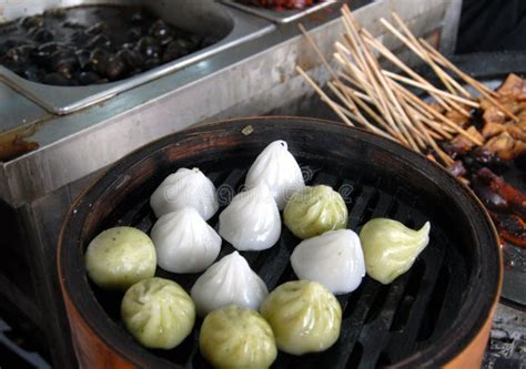 Chinese Dumplings - Typical Chinese Street Food Stock Image - Image of green, shanghai: 159711479