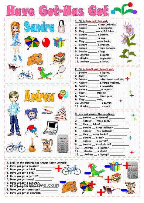 Have Got Has Got Teaching With Fun Vocabulario En Ingles Gramática