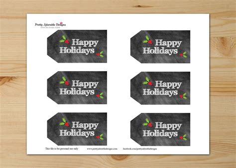 Happy Holidays Gift Tags Printable – Pretty Adorable Designs