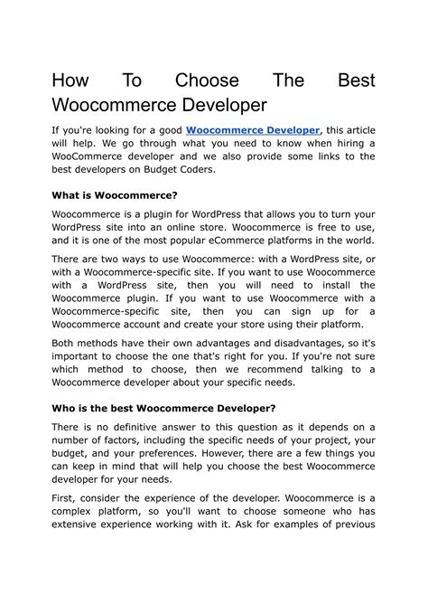 PPT How To Choose The Best Woocommerce Developer PowerPoint