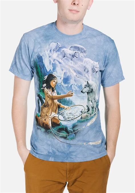 Indianer T Shirt mit Wölfen kaufen tshirts 24 de