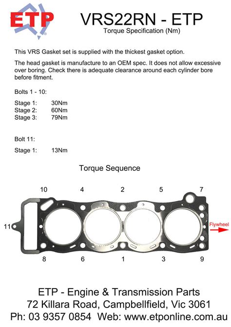 Etp Ultimate Vrs Gasket Set For Toyota 22r Etp Online