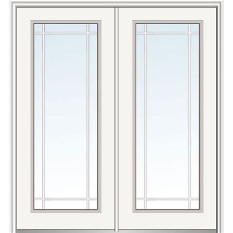 A White Double Door With Glass Panels