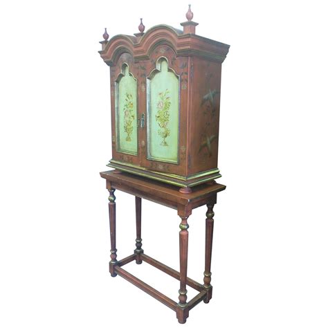 Hand Painted Russian Style Cabinet | Chairish