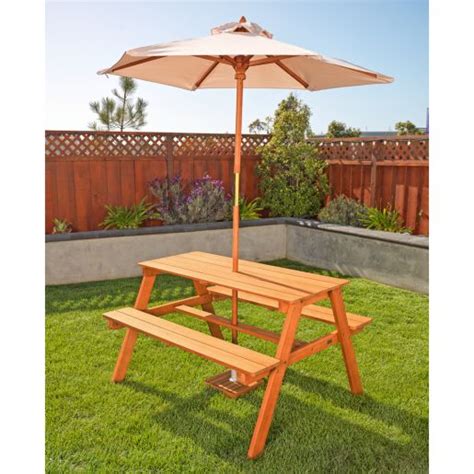 Excellerations® Outdoor Picnic Table with Umbrella - Large