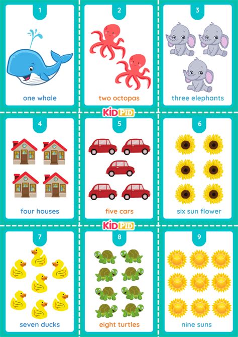 Counting Objects Flashcard Sheets Kidpid