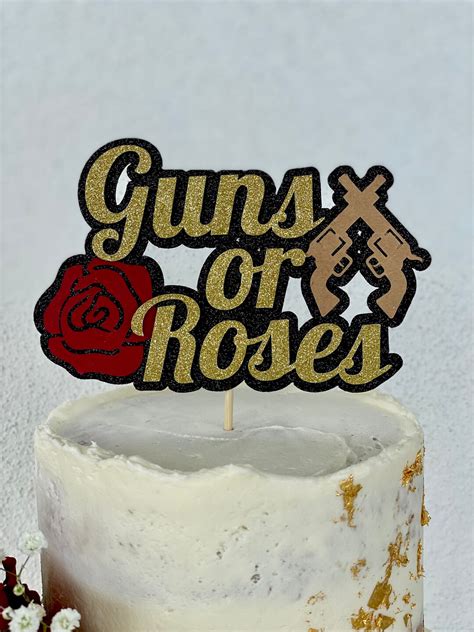 Guns or Roses Cake Topper - Etsy