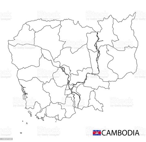 カンボジア地図黒と白の国の詳細なアウトライン地域 なわばり意識のベクターアート素材や画像を多数ご用意 なわばり意識 アイコン