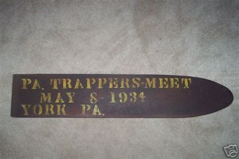 Antique Wood Fur Stretcher Sign Trappers Meet 1934 41097342