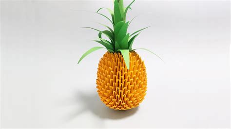 3d Origami Pineapple Tutorial Paper Crafts Diy Youtube