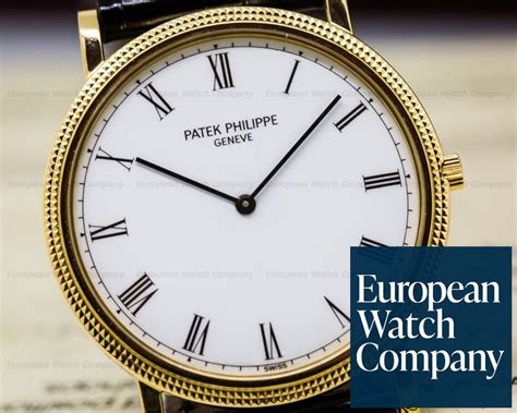 Patek Philippe 3520 Calatrava 18K Yellow Gold Manual Wind Silver Roman