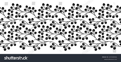 Black White Floral Border Design Stock Vector (Royalty Free) 2233169161 ...