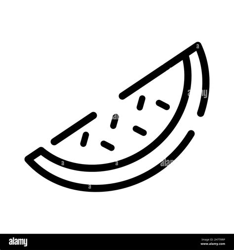 Black White Illustration Slice Watermelon Hi Res Stock Photography And