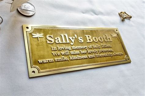 Brass Bench Plaque Memorial Nameplate Bench Name Plate Etsy