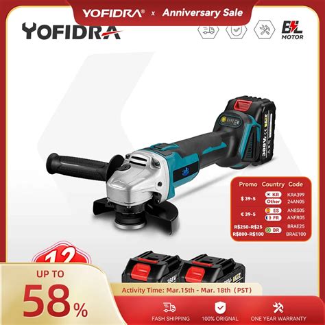 Yofidra Mm Brushless Angle Grinder Gears Polishing Cutting Machine