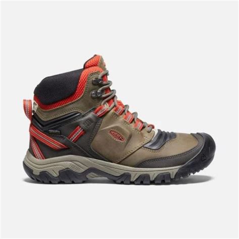 Keen Men's Ridge Flex Waterproof Boot-Dark Olive/Ketchup [KeenCA1024914 ...