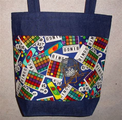 New Large Handmade Bingo Games Denim Tote Bag Etsy