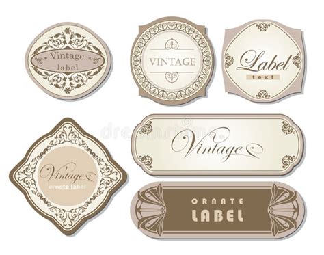 Vintage Labels Set Vector Stock Vector Illustration Of Engraving