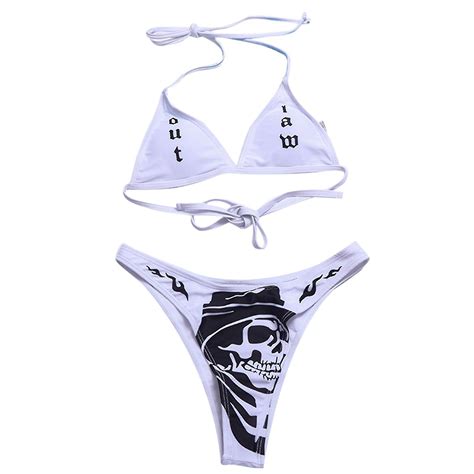 Women Summer Swimwear Bikini Set Bra G String Letters Beach Swimsuit Fruugo AU