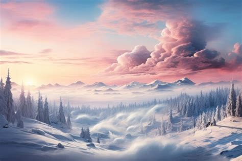 Premium AI Image | Beautiful sunrise over the Ice mountains