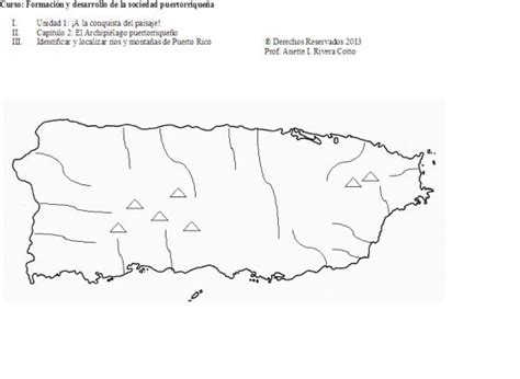 Print Map Quiz Ríos y Montañas de Puerto Rico