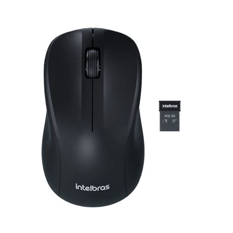 Mouse Intelbras Sem Fio 1200 DPI USB 2 0 Black MSI 50