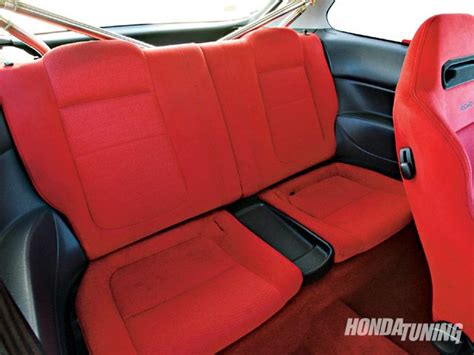 Red Rear Seats In A Compact Car