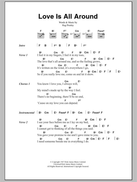 Love Is All Around by The Troggs - Guitar Chords/Lyrics - Guitar Instructor