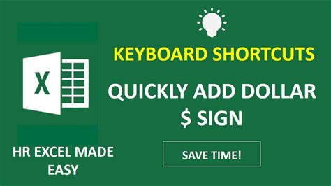 Excel Keyboard Shortcuts Quickly Add Dollar Sign Toggle Formula