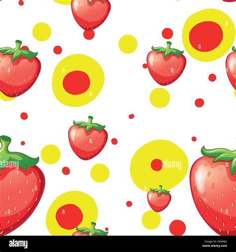 Seamless Background With Fresh Strawberries Illustration Stock Vector