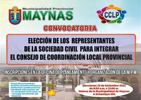 Maynas Convoca A Elecciones Para El Consejo De Coordinaci N Local