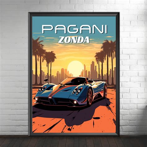 Pagani Zonda Print Pagani Zonda Poster Supercar Print Car Etsy Australia