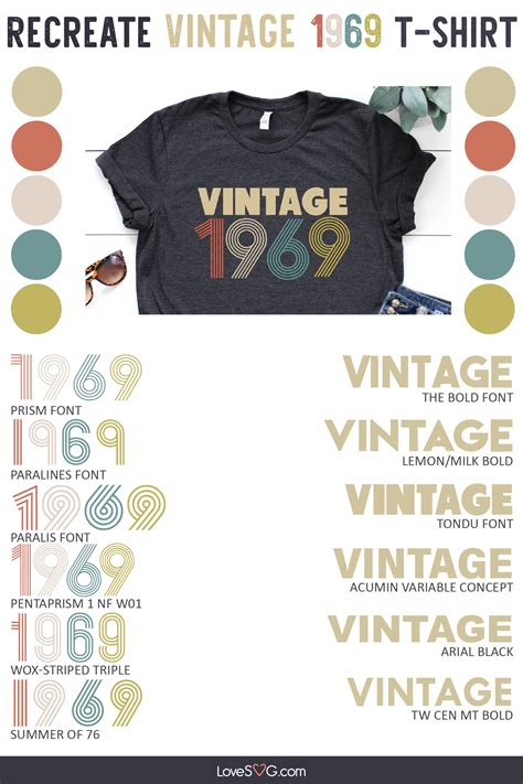 Recreate Vintage 1969 Fonts Logo Design Inspiration Vintage Vintage