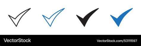 check mark icon set outline royalty  vector image