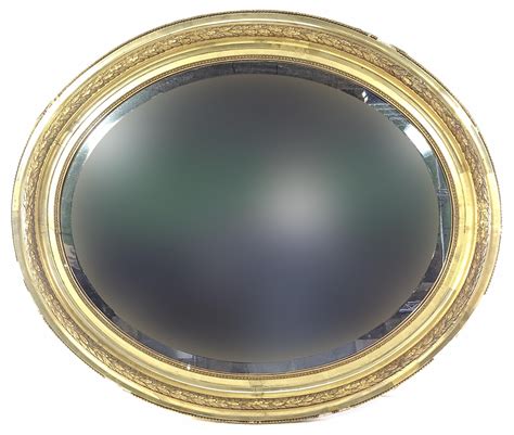 Lot Vintage Oval Framed Beveled Glass Wall Mirror