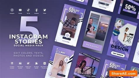 Videohive Vertical Istagram Reel Violet Free After Effects Templates