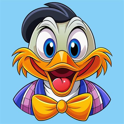 Premium Vector A Cartoon Of A Duck Wearing A Bow Tie