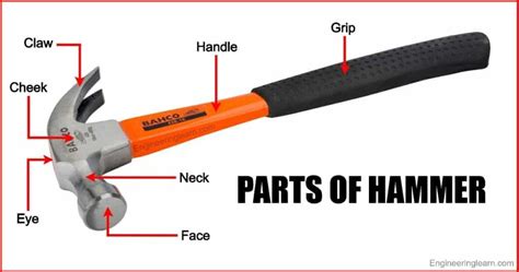 Parts of Hammer - Parts of Hammer Head [Explained with Diagram] - Engineering Learn