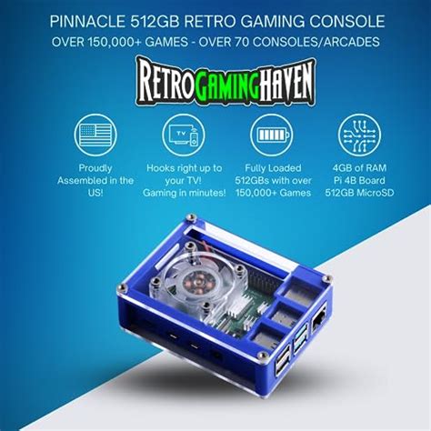 Retropie Batocera Raspberry Pi 4B Pinnacle Retro Game Console 512GB