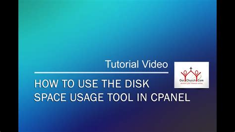 How To Use The Disk Space Usage Tool In CPanel YouTube