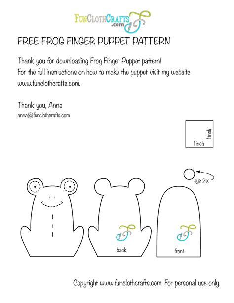 Frog Finger Puppet Template - Funclothcrafts Download Printable PDF ...