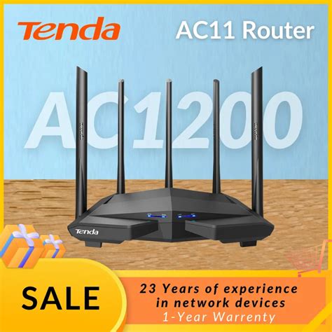 Tenda Enrutador Inal Mbrico AC1200 2 4G 5Ghz 5 Antenas Externas De 6dBi