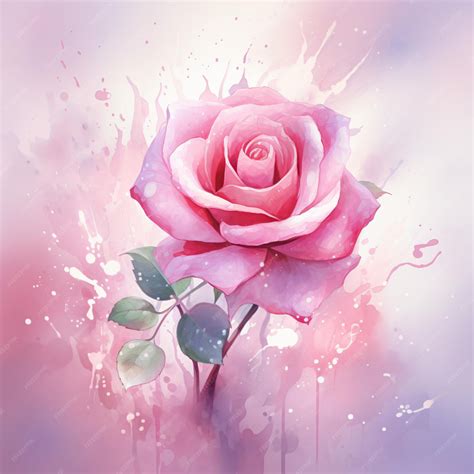 Premium AI Image | Watercolor rose flower abstract art on pink background