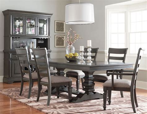 Garrison Burnished Grey Extendable Trestle Dining Room Set from Standard Furniture | Coleman ...