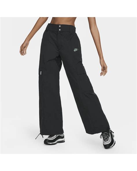 Nike Sportswear Oversized High Waisted Woven Cargo Pants In Black Lyst